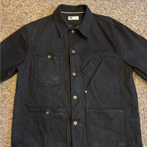 Tellason Coverall Jacket Japanese Selvedge Denim Black 13.5 oz. Large L - Picture 2 of 6